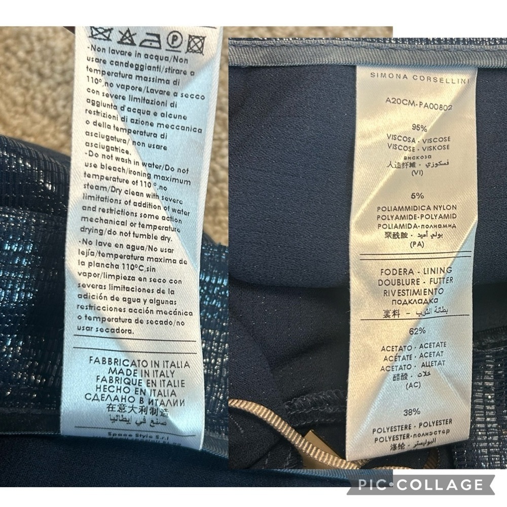 Simona Corsellini high-waisted trousers midnight blue Sz US 8/44 NWT - Picture 11 of 17